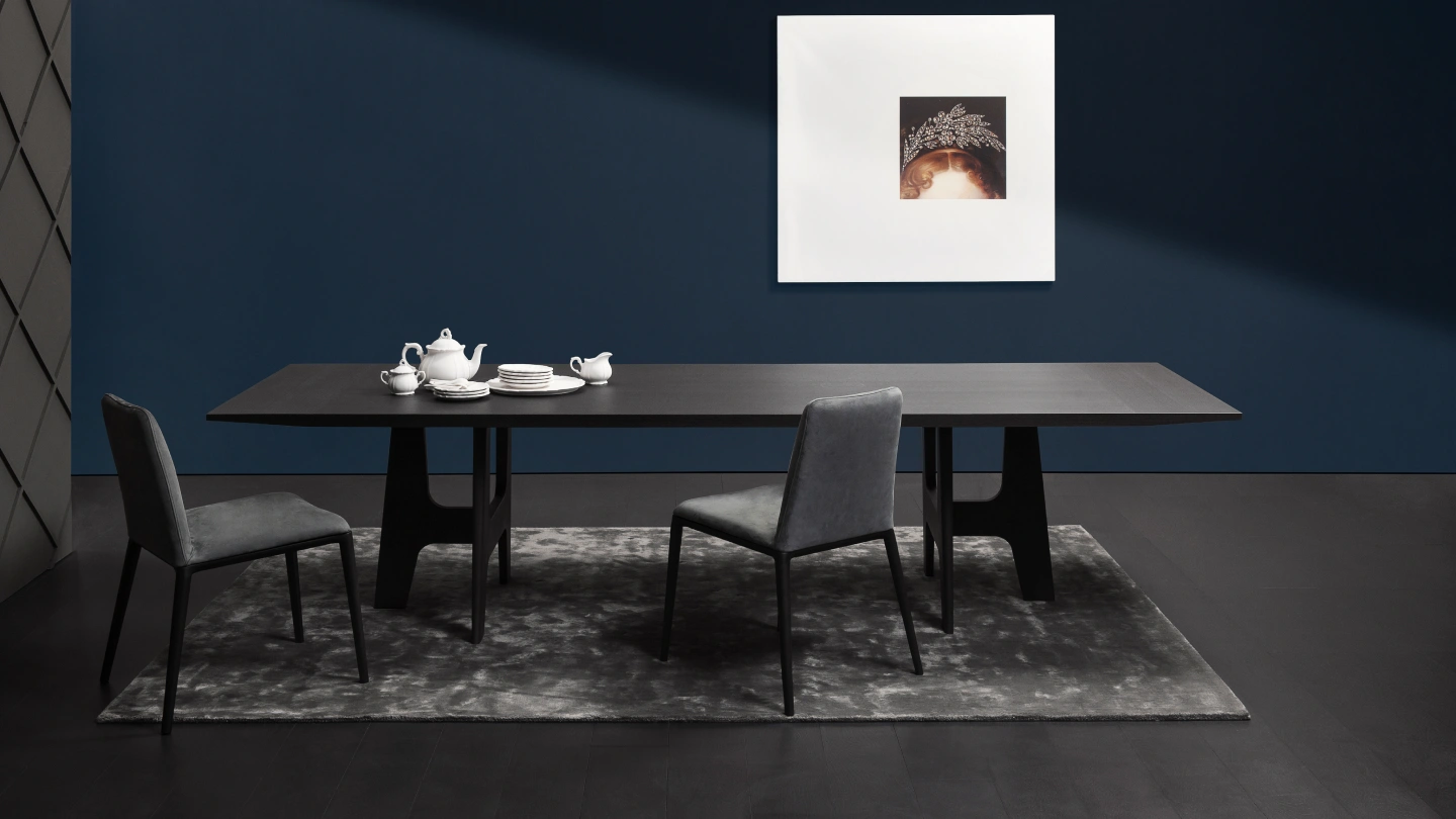 Stunning luxury dining table and chairs in a modern Indian dining room.